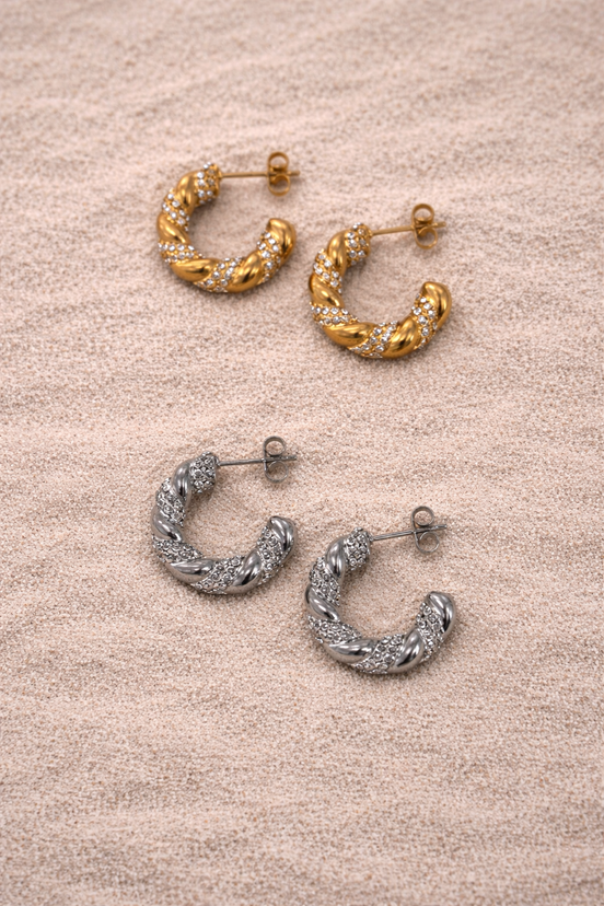 Twist Pavé Hoop Pierce