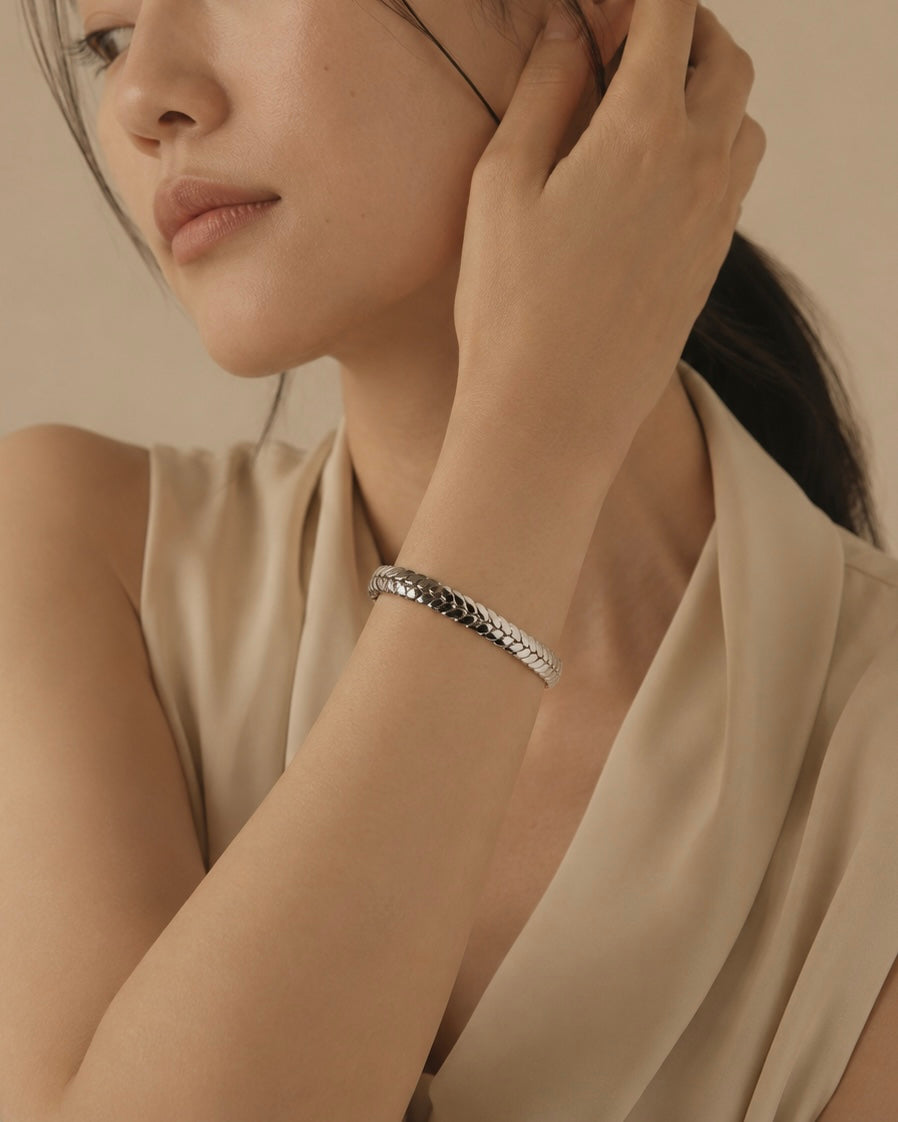 Braided Charm Bangle