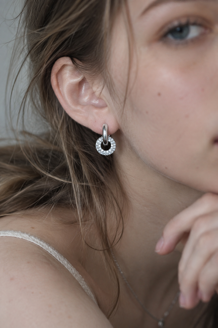 2way Pavé Hoop Pierce
