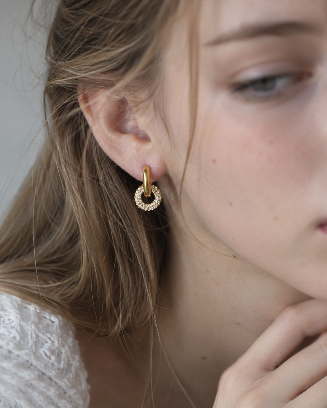 2way Pavé Hoop Pierce