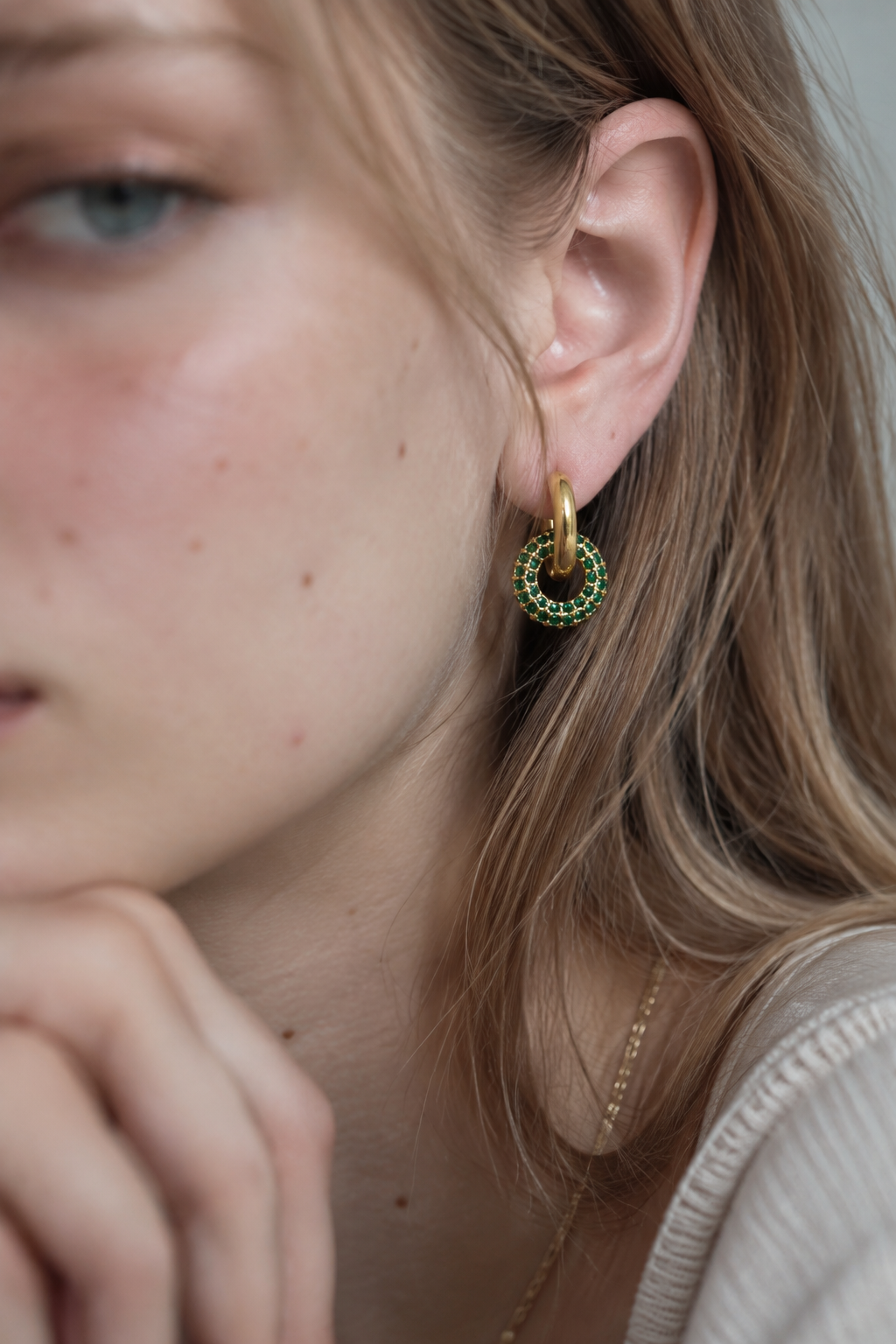 2way Pavé Hoop Pierce