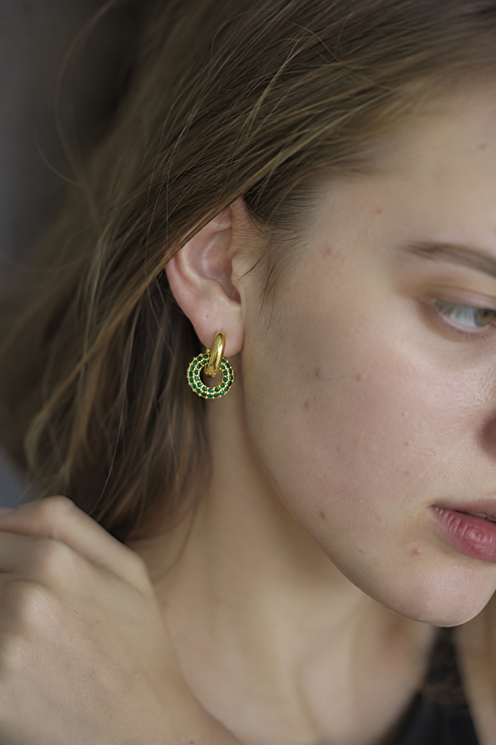 2way Pavé Hoop Pierce
